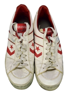 1980’s Jimmy Connors Match Used and Signed Converse Sneakers From U.S. Open (Connors LOA)